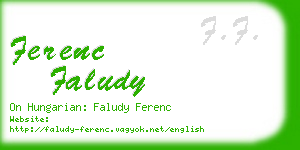 ferenc faludy business card